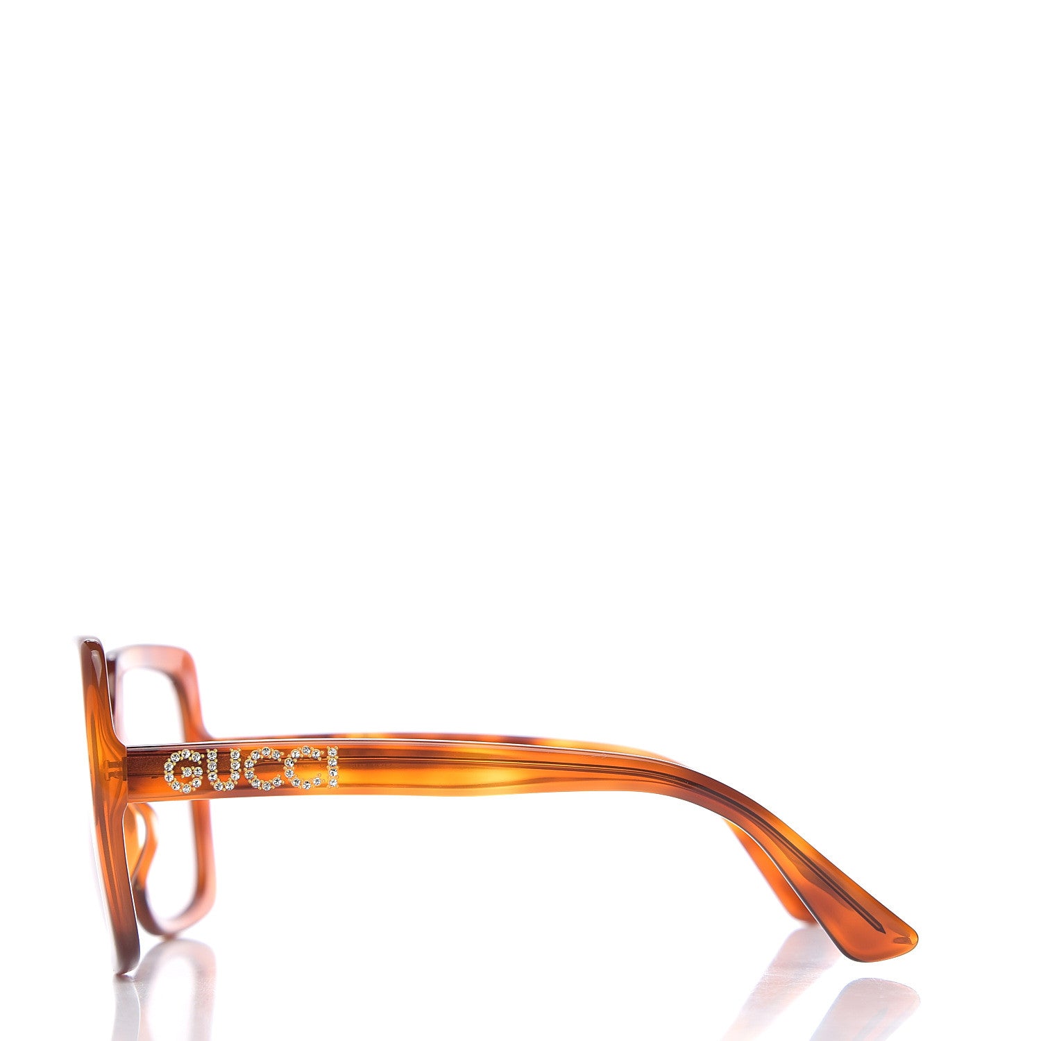 Gucci Crystal Square Frame Sunglasses GG0418S Tortoiseshell 3 of 8