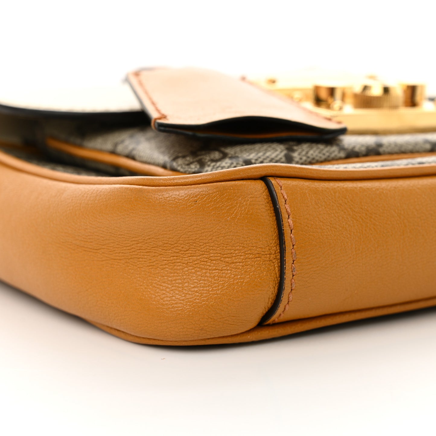 GG Supreme Monogram Calfskin Mini Padlock Flap Pocket Shoulder Bag Beige Mystic White Sun Oil