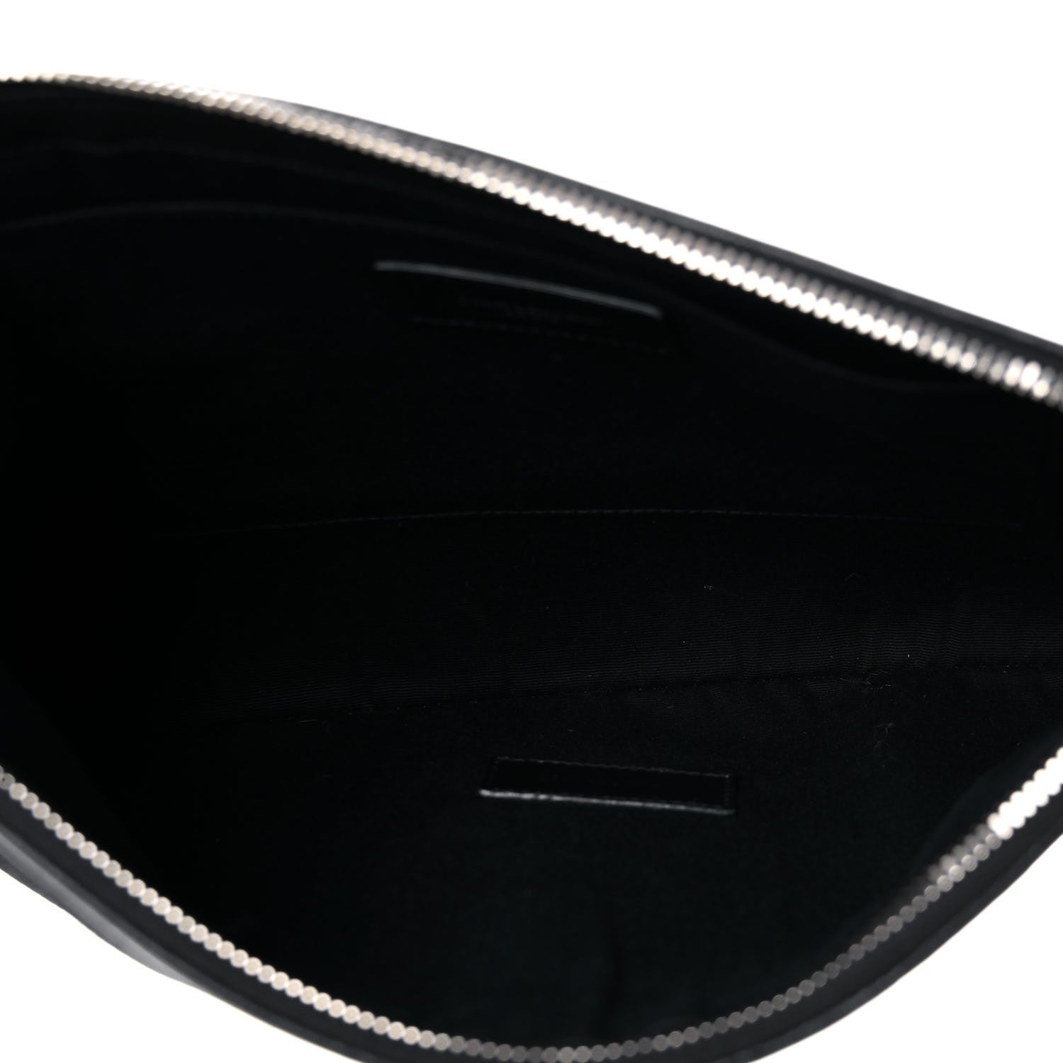 Saint Laurent Linen Canvas Rive Gouche Zipped Pouch Black 5 of 7