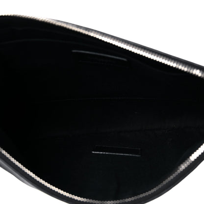 Saint Laurent Linen Canvas Rive Gouche Zipped Pouch Black 5 of 7