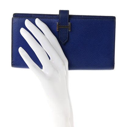 Hermes Epsom Bearn Gusset Wallet Bleu Electrique 3 of 12