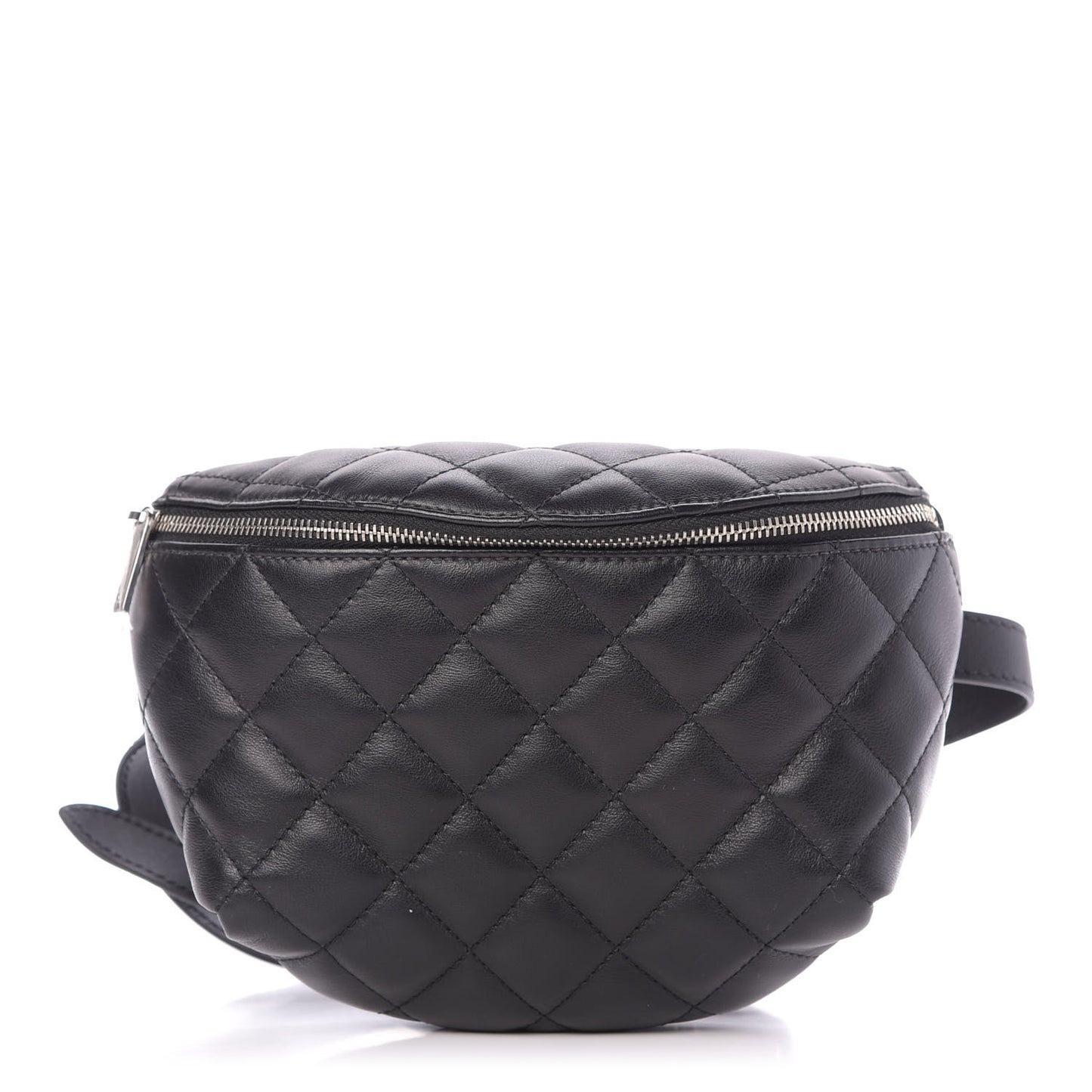 Calfskin Quilted Waist Belt Bag Black