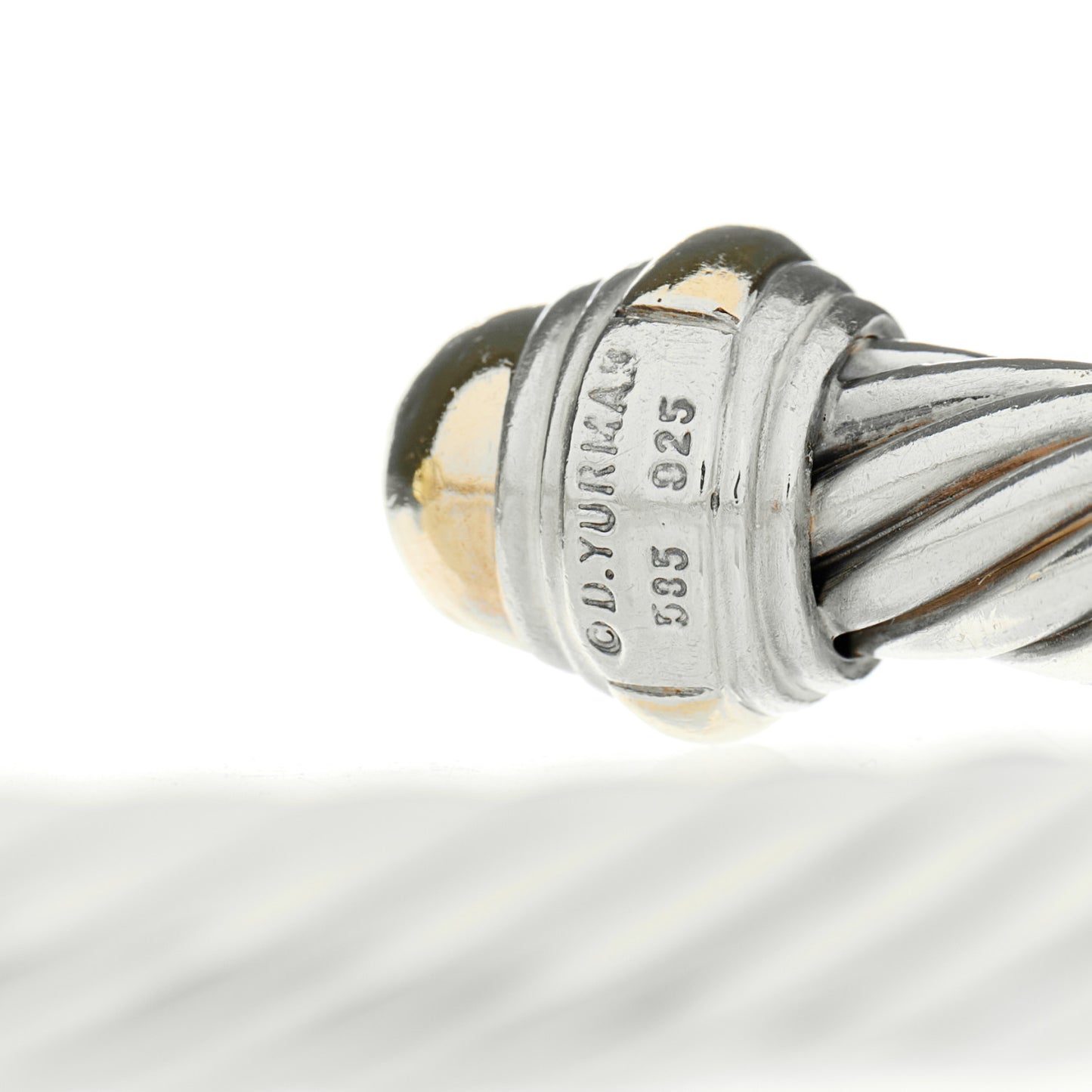 Sterling Silver 14K Yellow Gold 7mm Cable Classics Bracelet