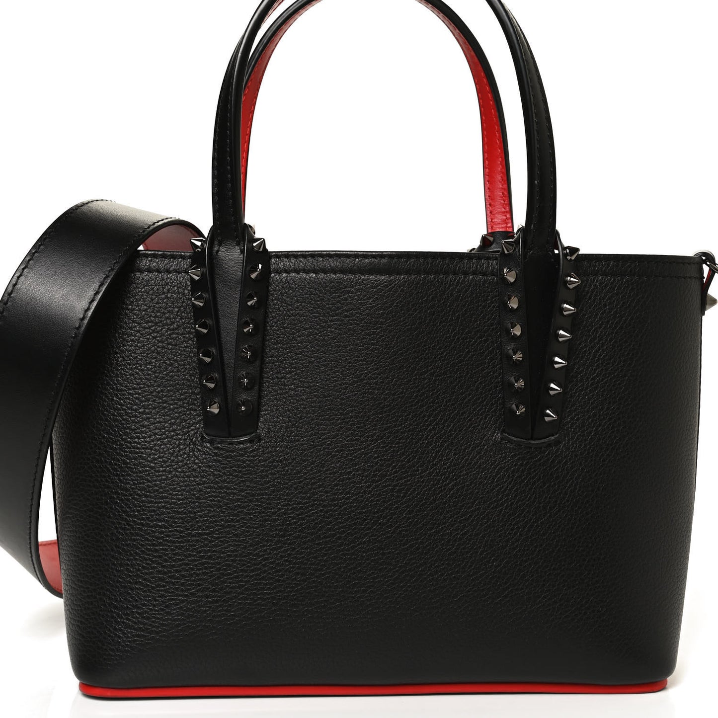 Calfskin Spikes Mini East West Cabata Tote Black