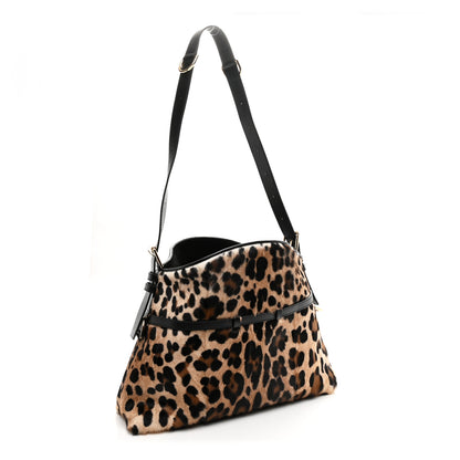 Givenchy Goat Hair Medium Leopard Voyou Bag Black Beige 3 of 10