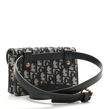 Christian Dior Oblique Saddle Belt Bag Blue 2 of 13