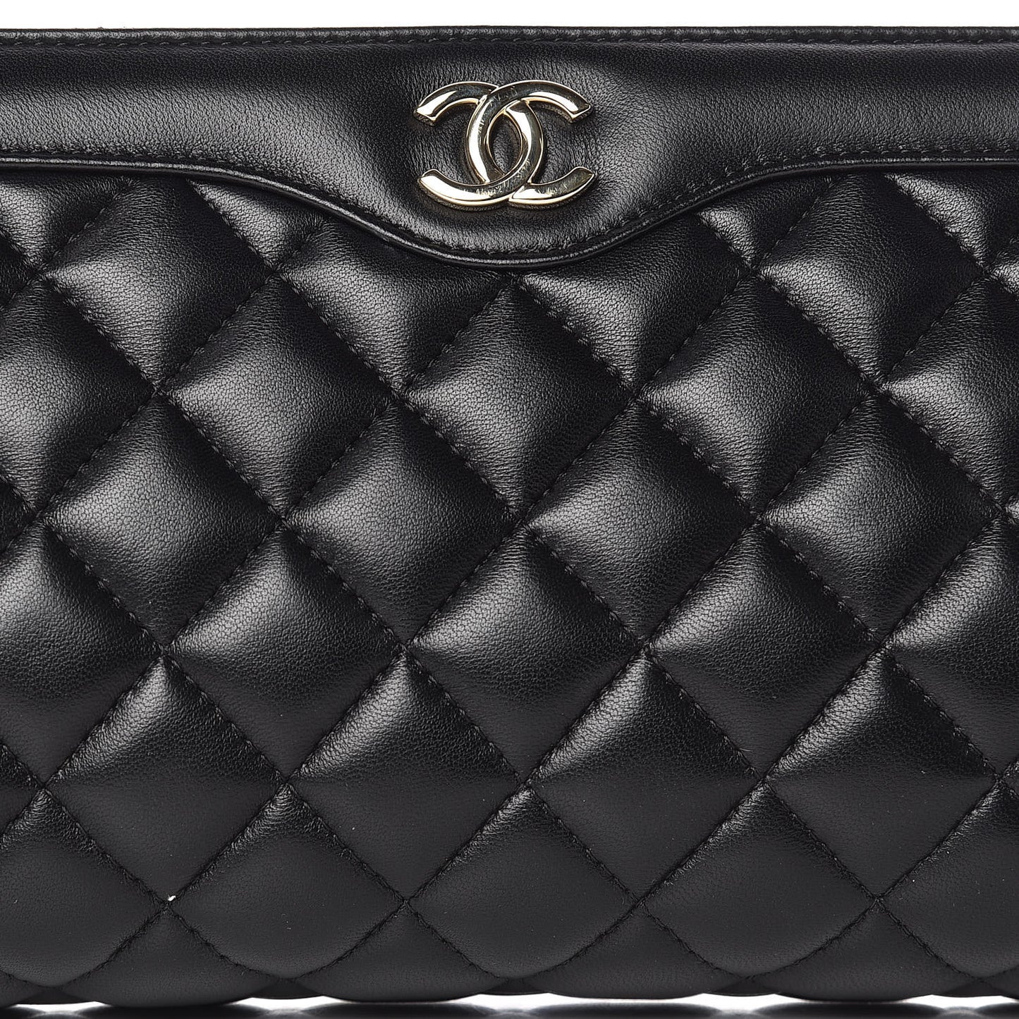 Lambskin Quilted Clutch Black