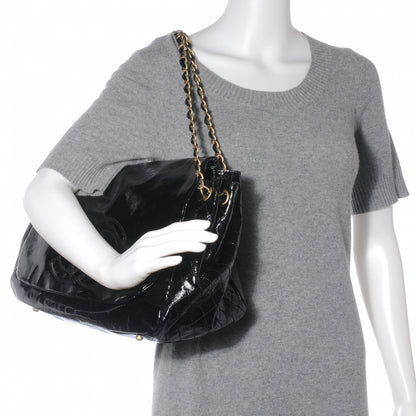 Chanel Vinyl Rock and Chain Large Flap Black 2 of 7
