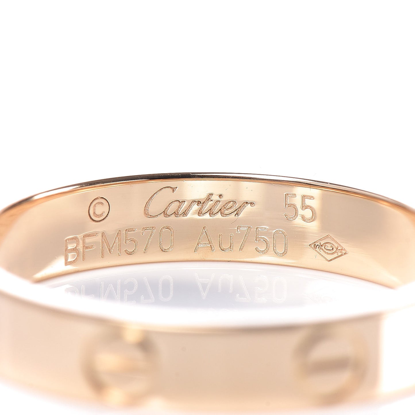 18K Yellow Gold 3.5mm LOVE Wedding Band Ring 55 7.25