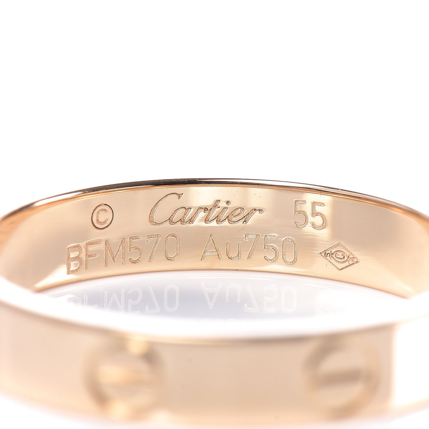 Cartier 18K Yellow Gold 3.5mm LOVE Wedding Band Ring 55 7.25 4 of 5