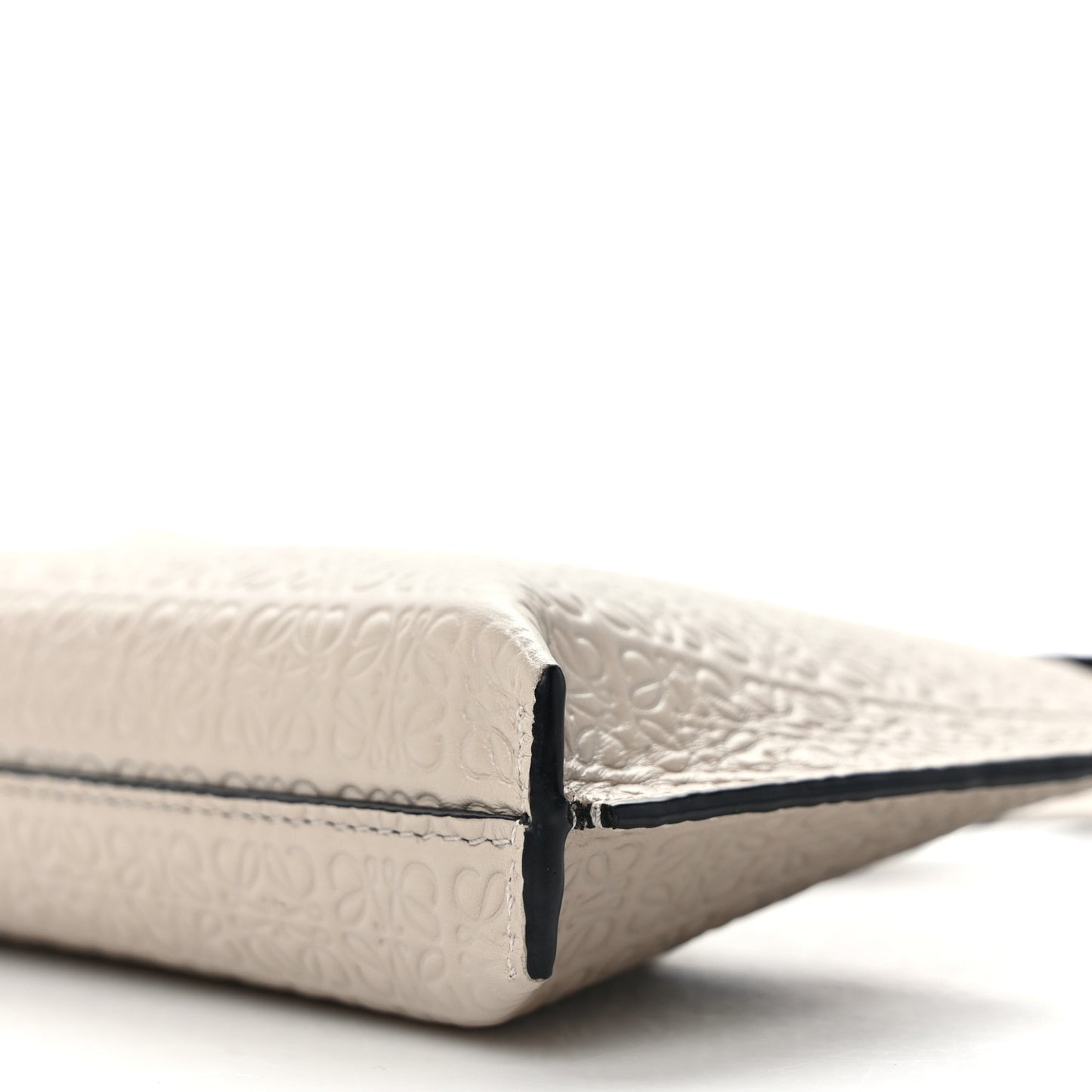 Calfskin Embossed Mini Repeat T Pouch Beige