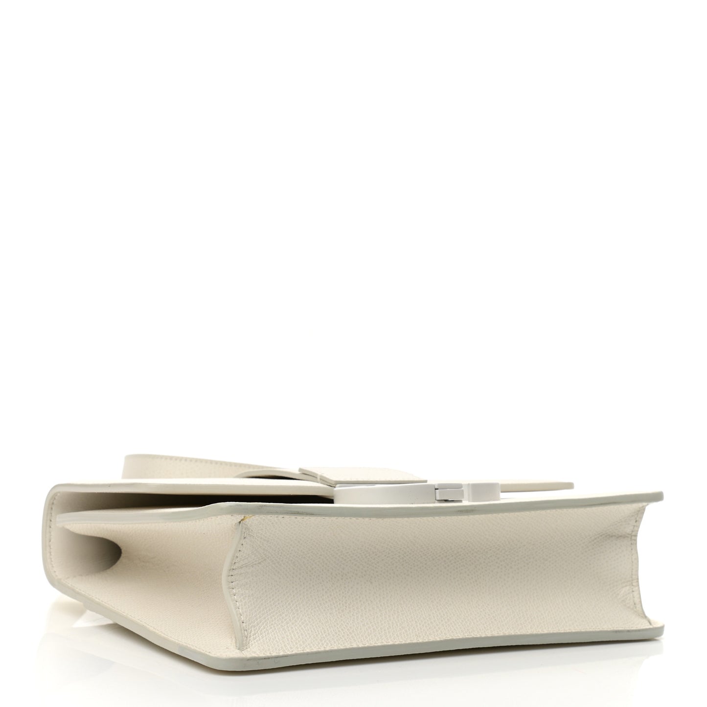 Ultra Matte Grained Calfskin 30 Montaigne Flap Bag White