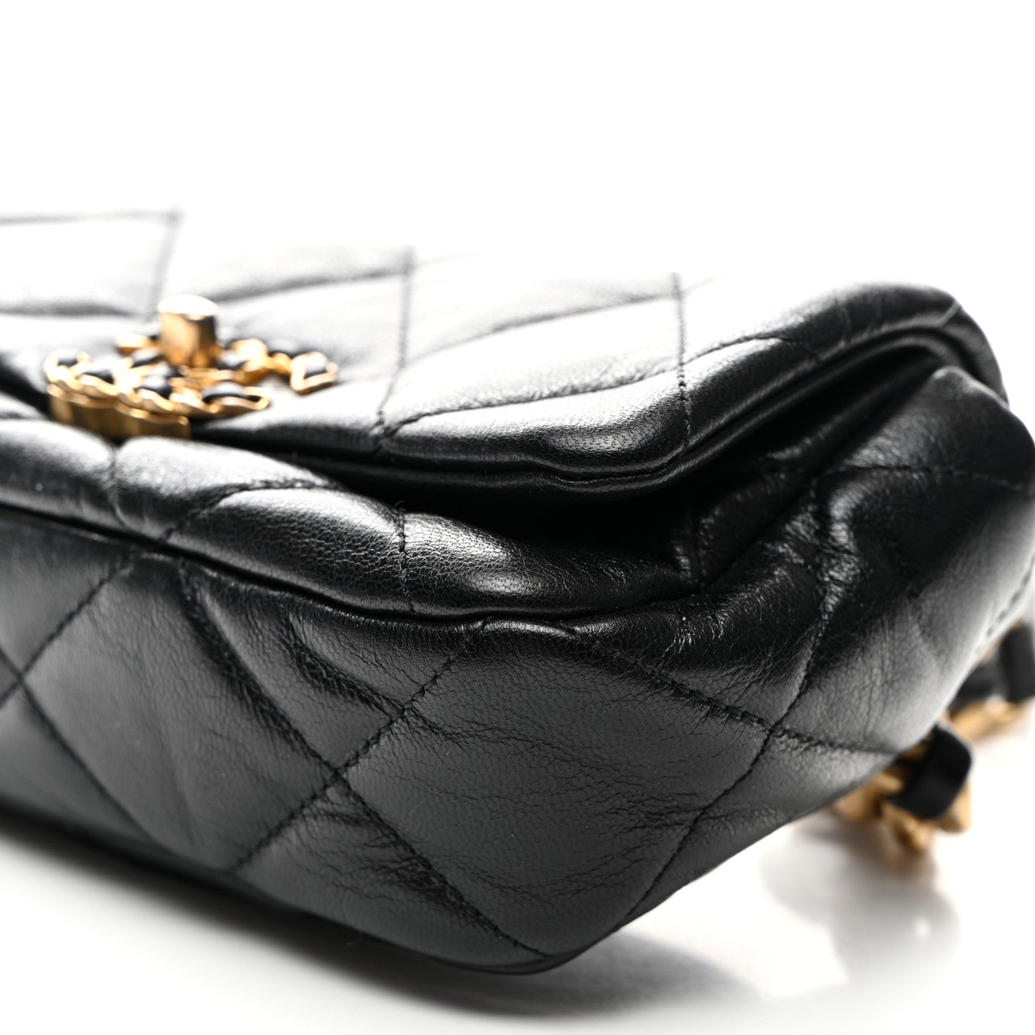 Chanel Goatskin Quilted Chanel 19 Waist Bag Black 10 of 11