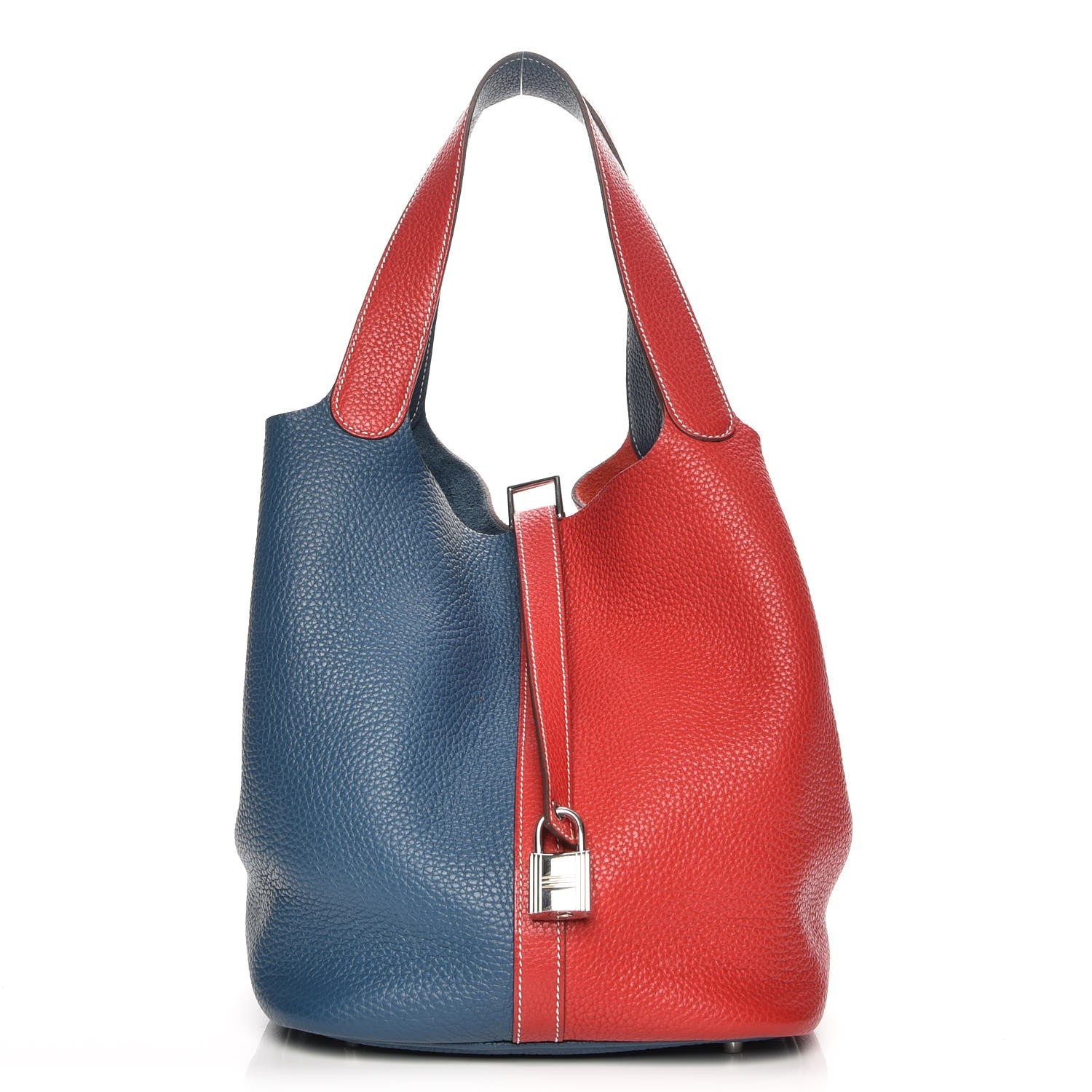 Hermes Taurillon Clemence Picotin Lock 26 GM Rouge Casaque Bleu Thalassa 1 of 8