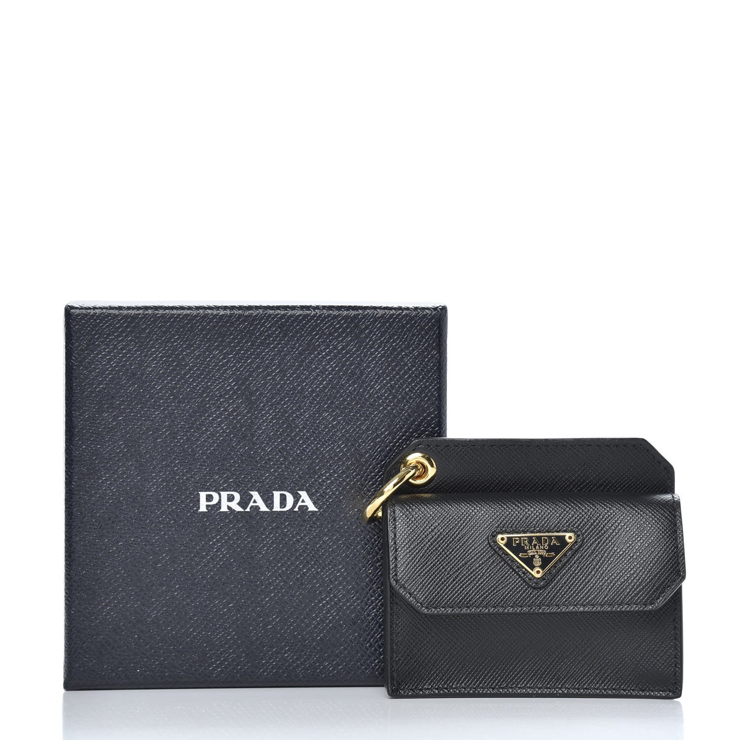 Prada Saffiano Metal Coin Purse Black 9 of 9