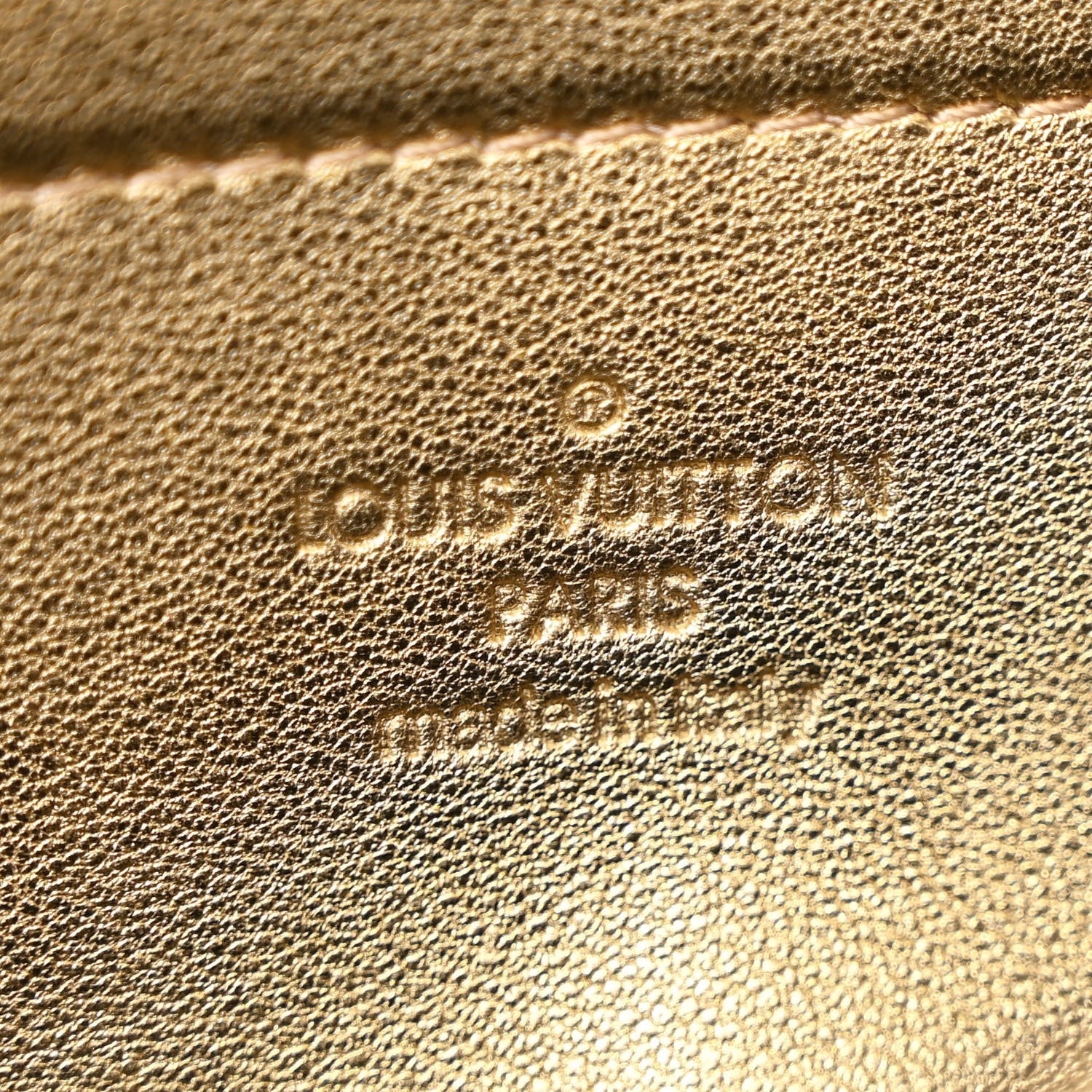 Louis Vuitton Metallic Lambskin Embossed Monogram Pochette Coussin Gold 6 of 10