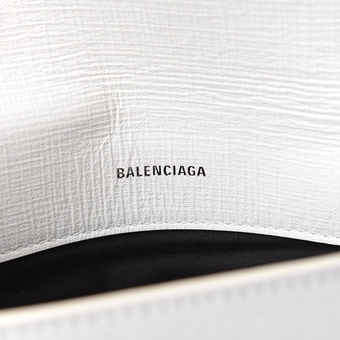 Squared Calfskin Logo Shopping Envelope Clutch White
