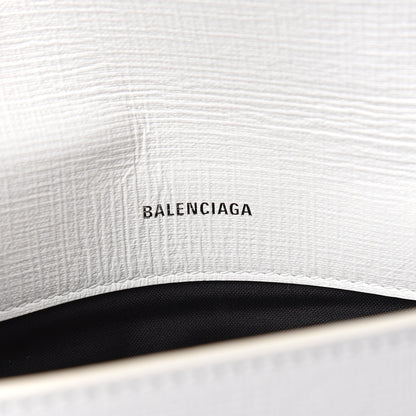 Balenciaga Squared Calfskin Logo Shopping Envelope Clutch White 6 of 8