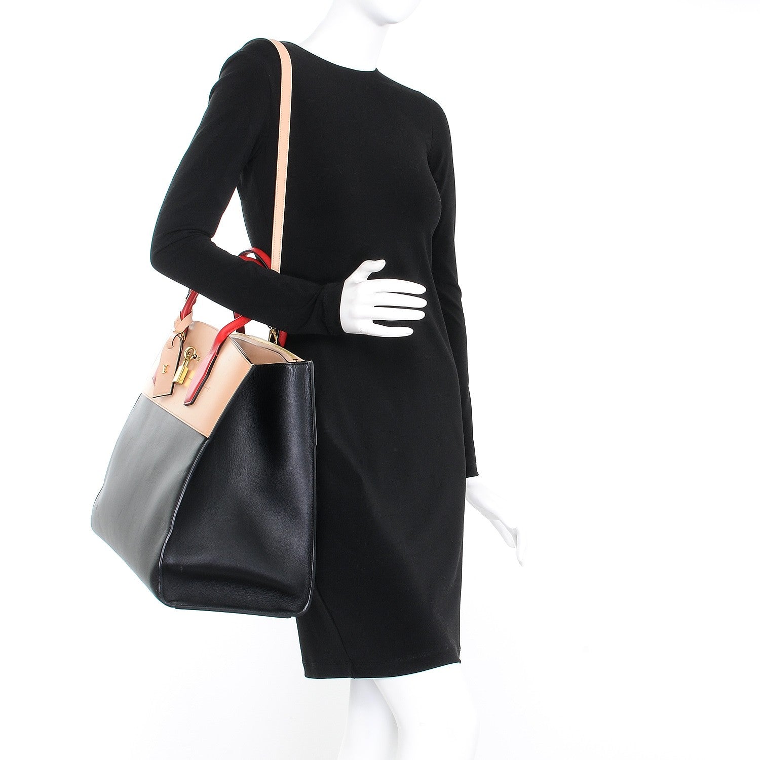 Louis Vuitton Calfskin City Steamer XL Black Creme Bourgogne 2 of 17