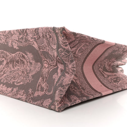 Christian Dior Canvas Embroidered Medium Dioriviera Toile De Jouy Book Tote Pink Grey 10 of 10