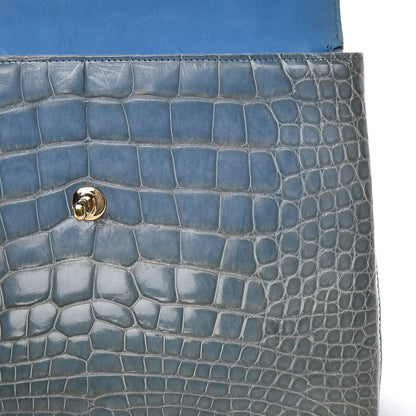 Chanel Alligator Jumbo Kelly Flap Blue 16 of 19