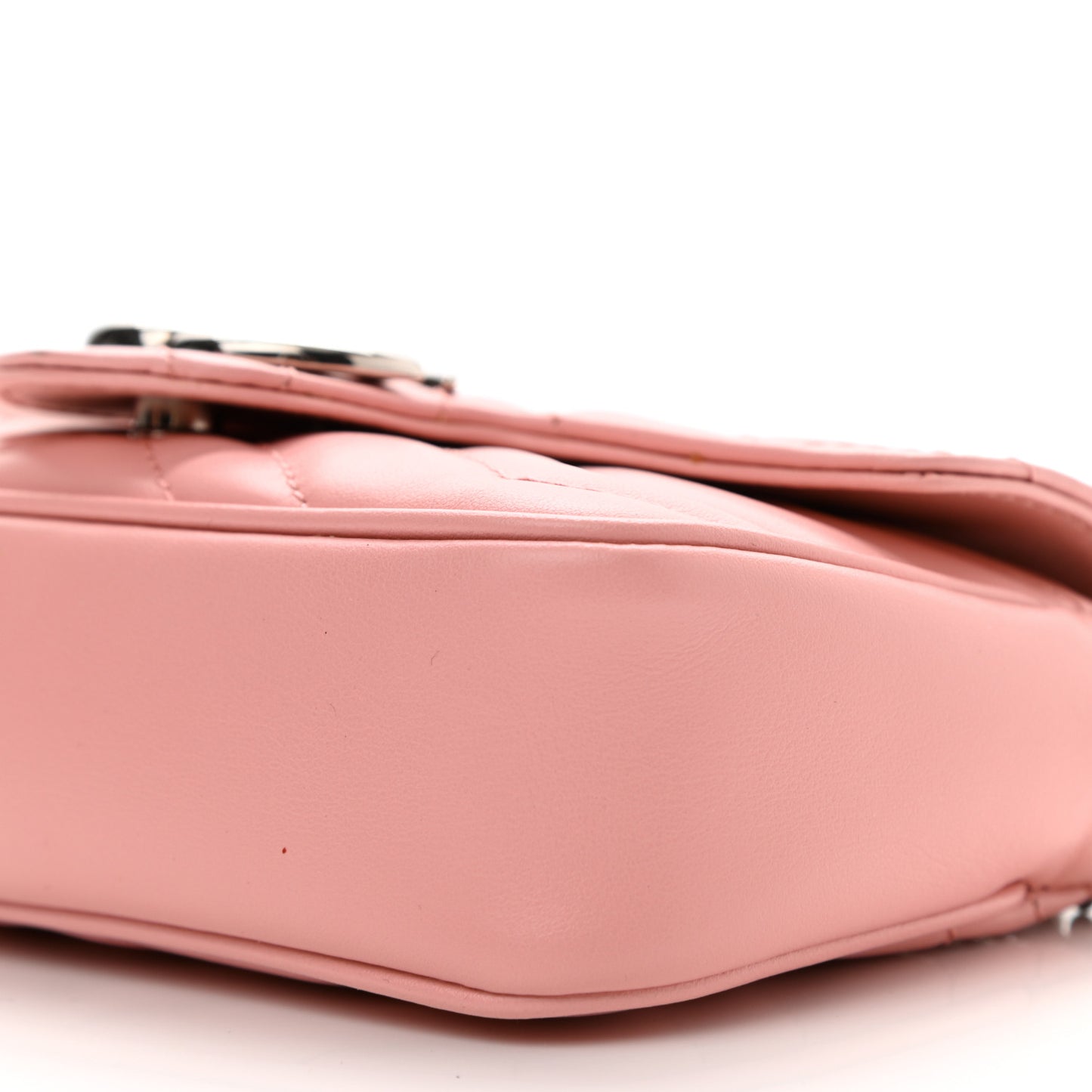 Calfskin Matelasse Super Mini GG Marmont Shoulder Bag Wild Rose