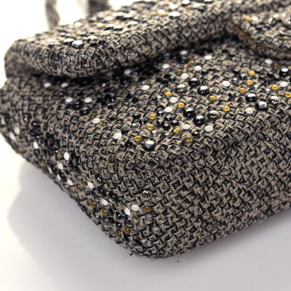 Chanel Crystal Tweed Quilted Medium Single Flap Black 8 of 11