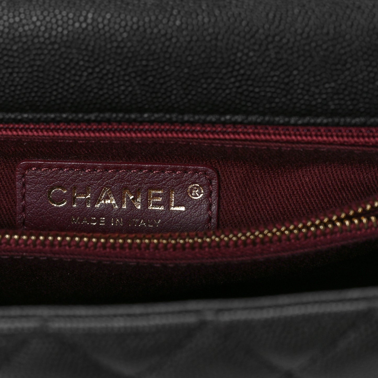 Caviar Quilted Small Coco Handle Flap Black