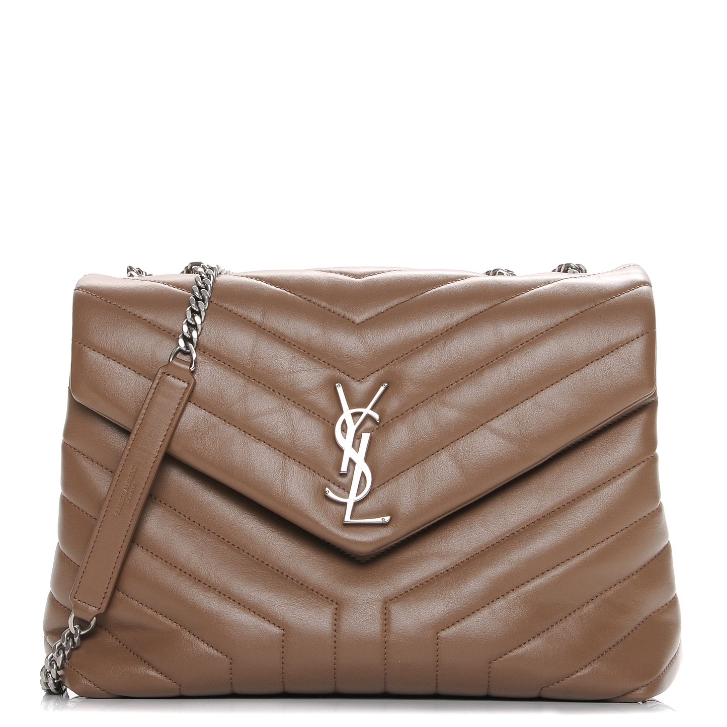 Calfskin Y Quilted Monogram Medium Loulou Chain Satchel Desert Storm