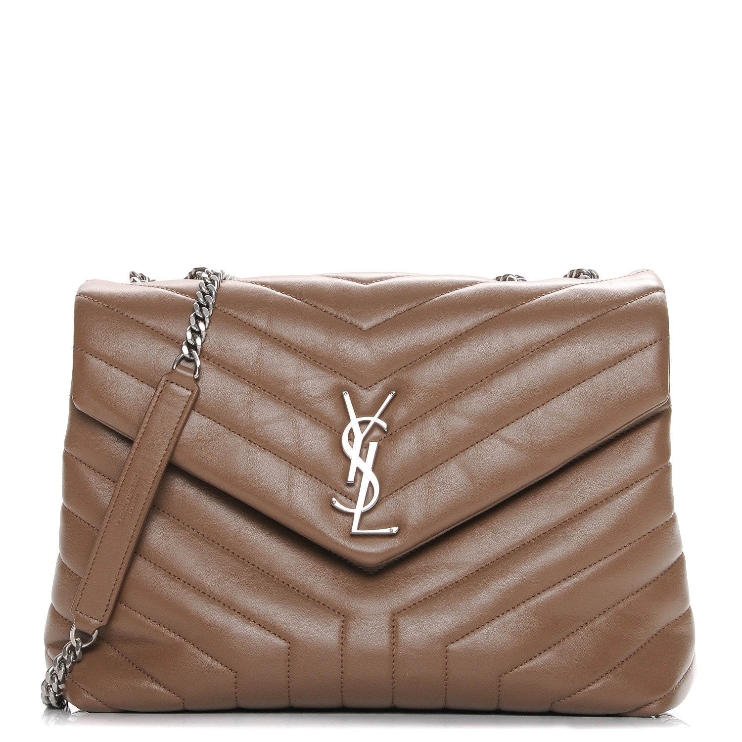 Saint Laurent Calfskin Y Quilted Monogram Medium Loulou Chain Satchel Desert Storm 1 of 10