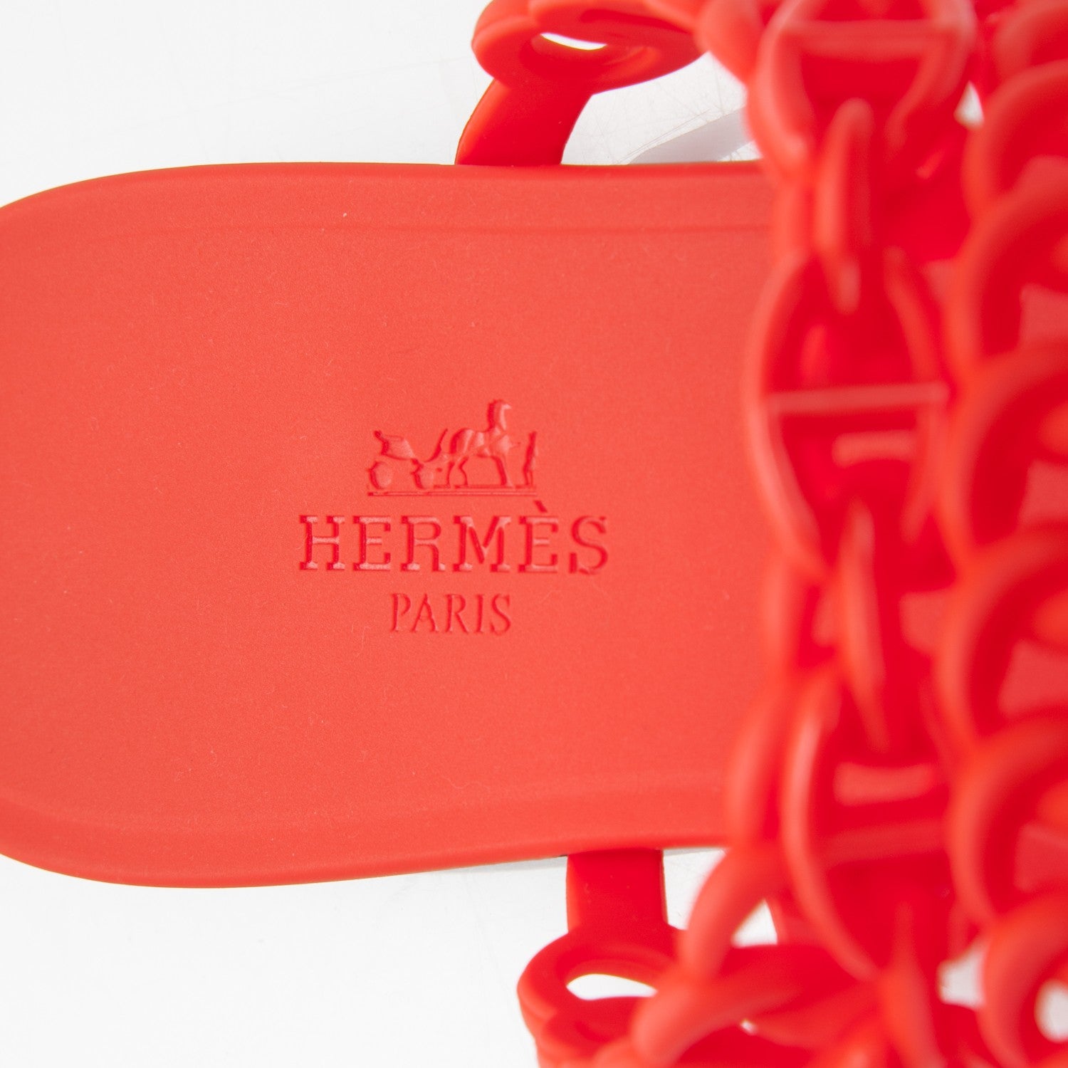 Hermes Rubber Chaine d'Ancre Nude Sandals 38 Pavot 7 of 7