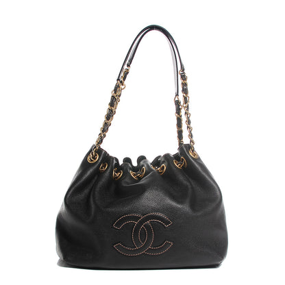 Chanel Calfskin CC Drawstring Bucket Bag Black 1 of 7
