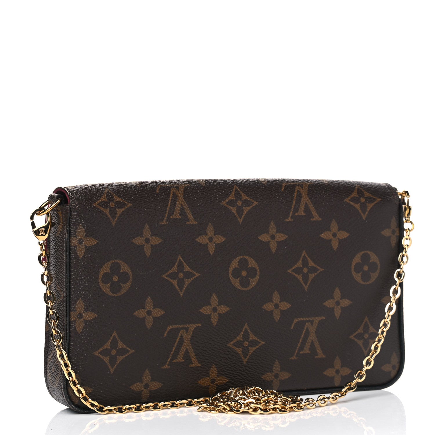Louis Vuitton Monogram Pochette Felicie Chain Wallet Fuchsia 2 of 11