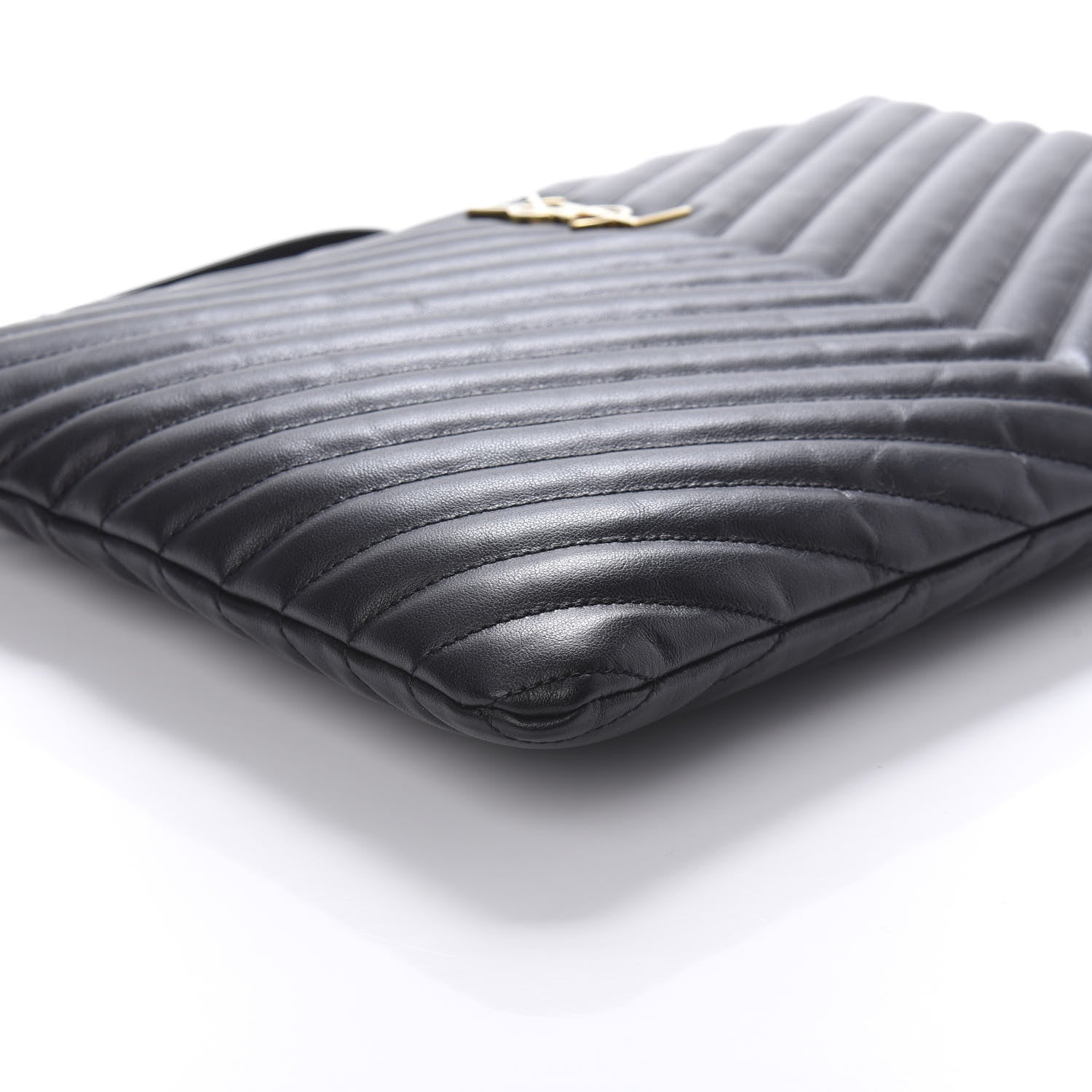 Saint Laurent Calfskin Matelasse Monogram Cassandre Tablet Pouch Black 12 of 18