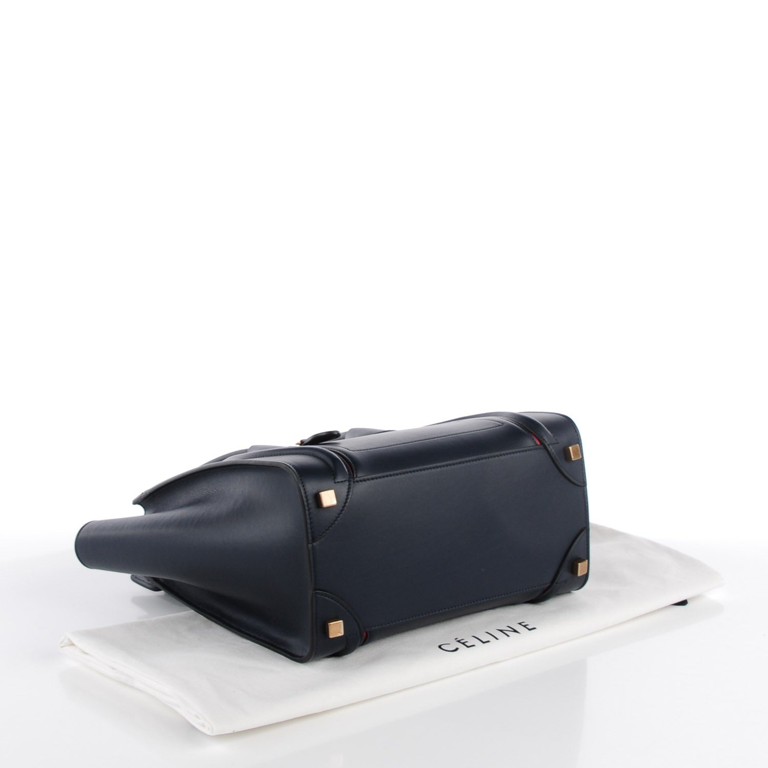 Celine Smooth Calfskin Interstice Micro Luggage Navy Blue 6 of 9