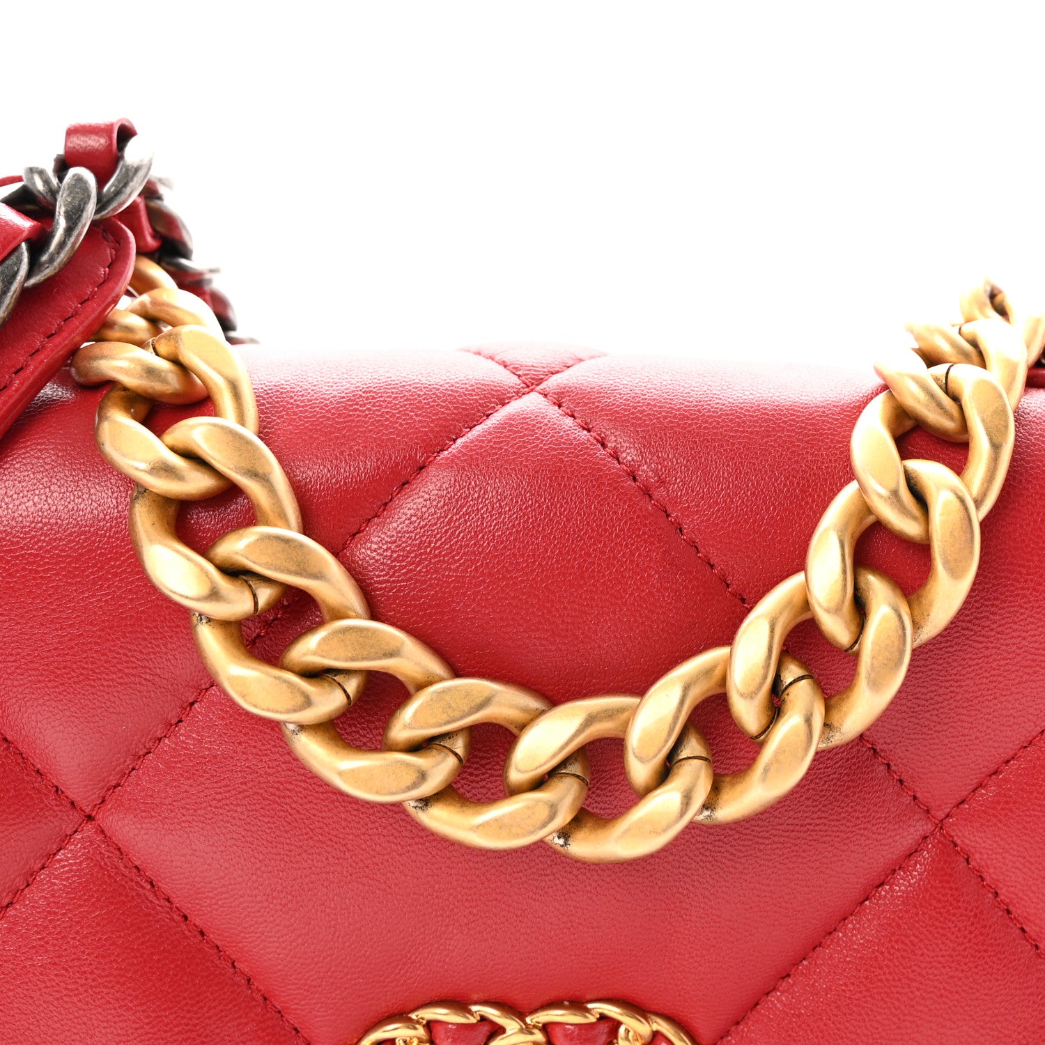 Chanel Lambskin Quilted Medium Chanel 19 Flap Red 7 of 9