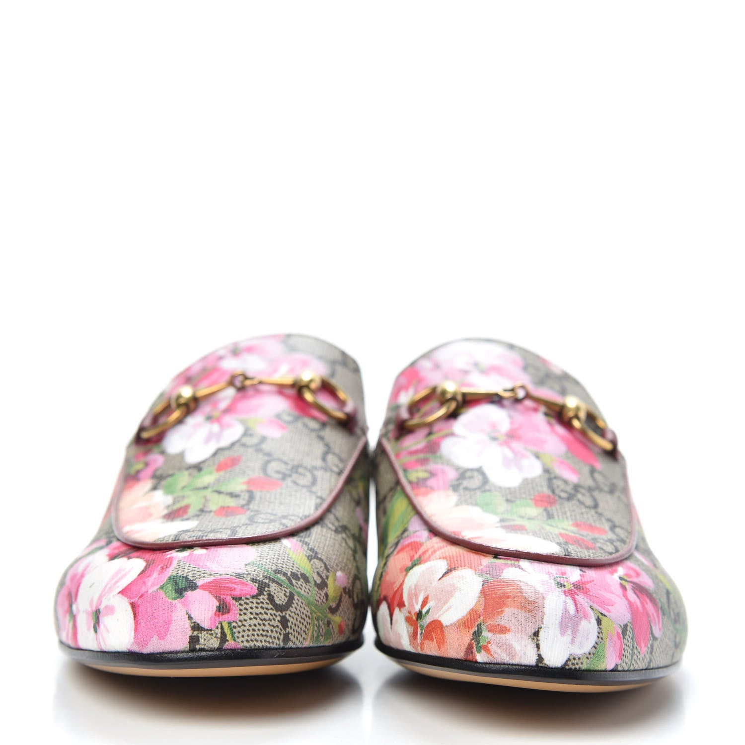 Gucci GG Supreme Monogram Blooms Womens Princetown Slippers 37 Beige Multicolor Dry Rose 2 of 8