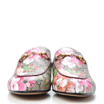 Gucci GG Supreme Monogram Blooms Womens Princetown Slippers 37 Beige Multicolor Dry Rose 2 of 8