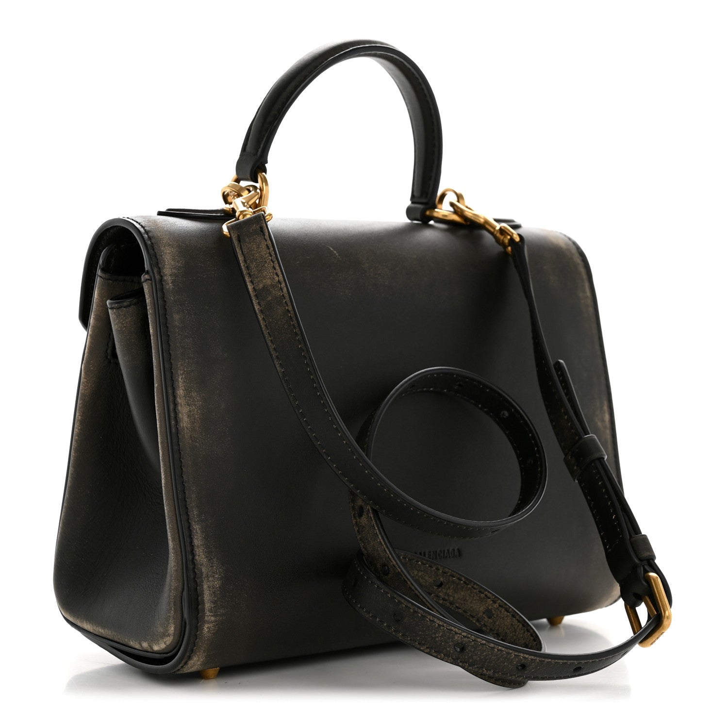 Balenciaga Calfskin Small Money Top Handle Handbag Brown 3 of 13