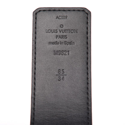 Louis Vuitton Calfskin Monogram 30mm LV Initiales Reversible Belt 85 34 Black 5 of 7