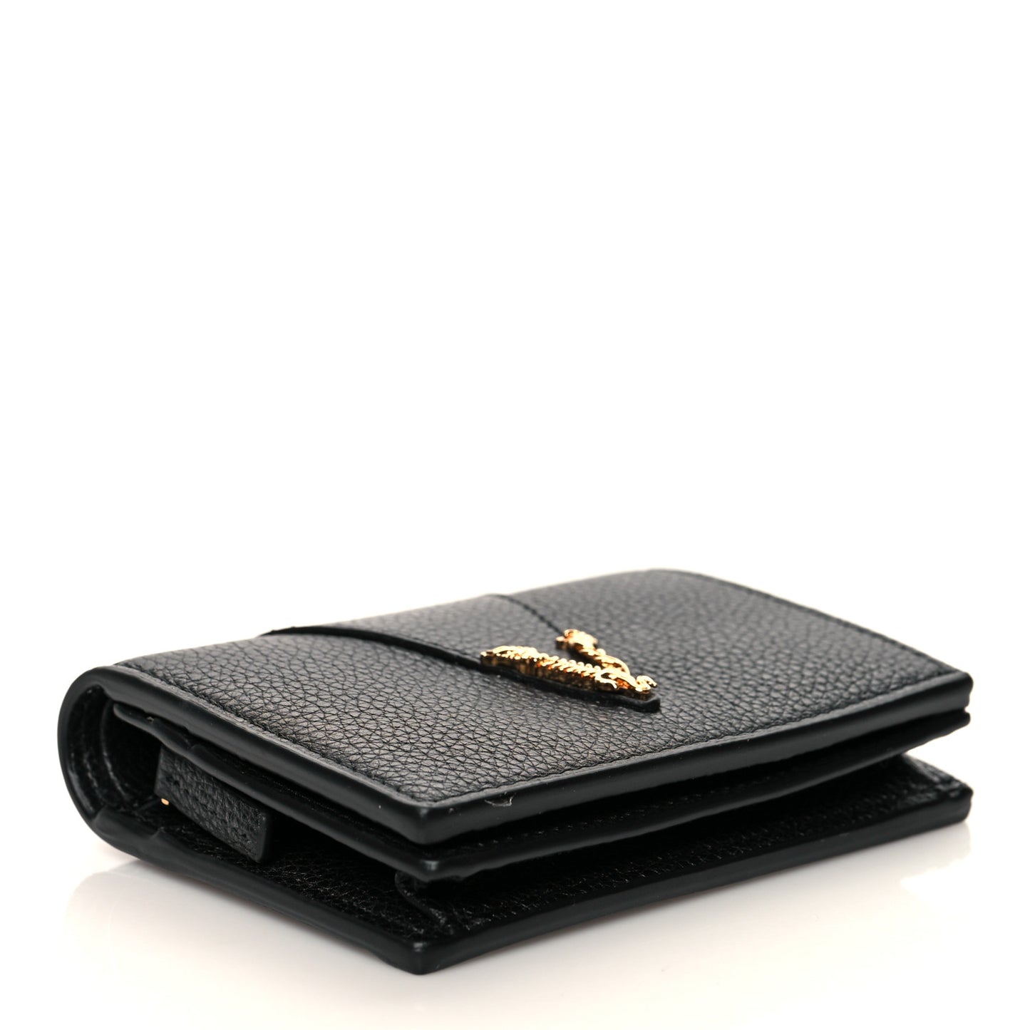 Grained Calfskin Virtus Bifold Wallet Black