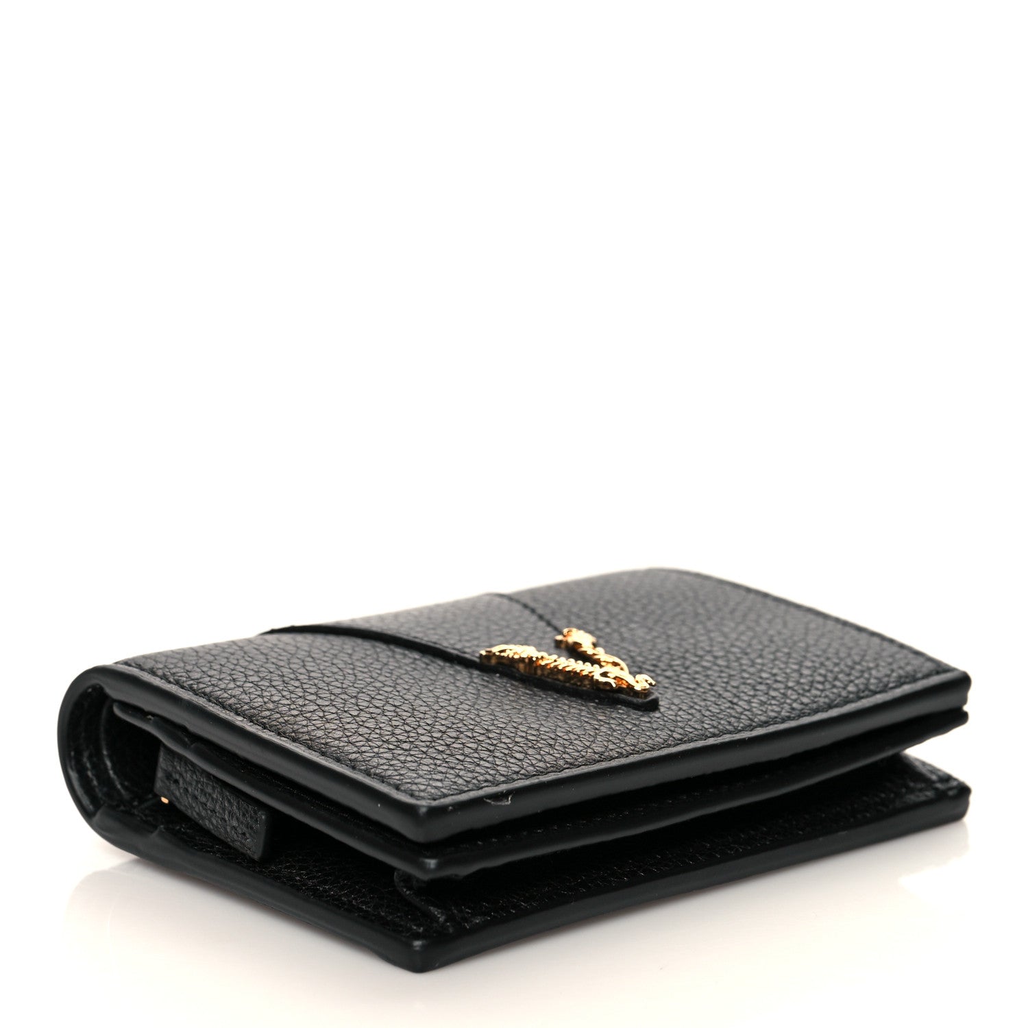 Versace Grained Calfskin Virtus Bifold Wallet Black 4 of 7