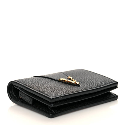 Versace Grained Calfskin Virtus Bifold Wallet Black 4 of 7