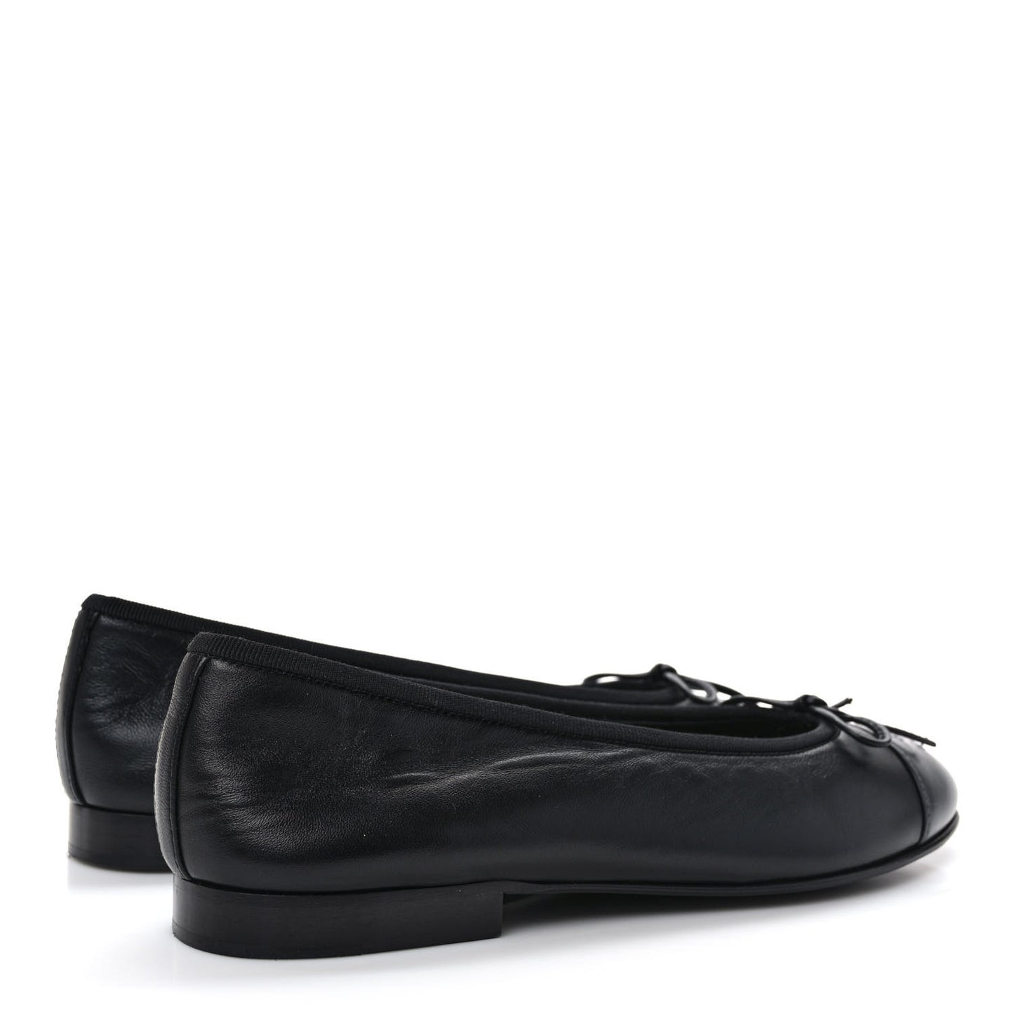 Lambskin Cap Toe CC Ballerina Flats 36.5 Grey Black