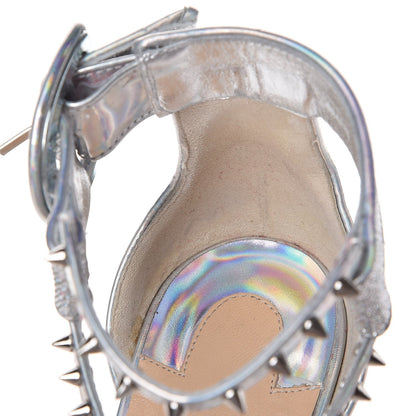 Christian Louboutin Lurex Specchio Choca Lux 100 Sandals 36.5 Silver 9 of 10