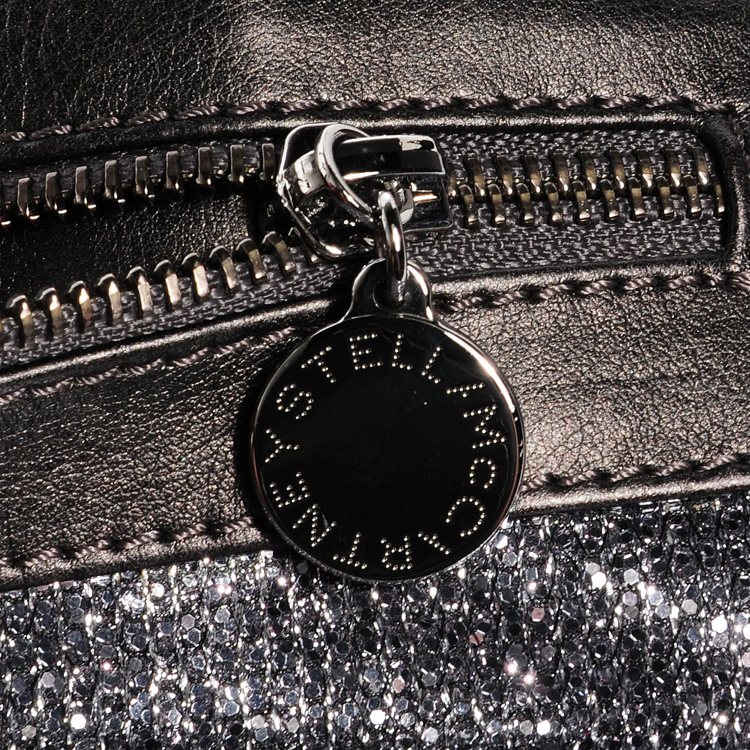 Stella McCartney Metallic Glitter Fold Over Falabella Clutch Silver 8 of 8