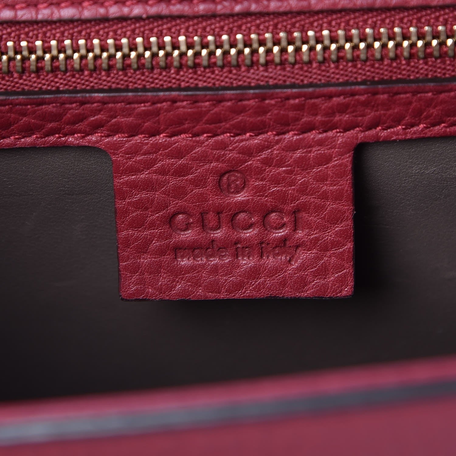 Gucci Pebbled Calfskin Medium Miss Bamboo Shoulder Bag Burgundy 6 of 8