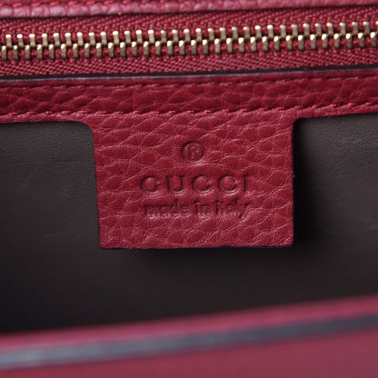 Gucci Pebbled Calfskin Medium Miss Bamboo Shoulder Bag Burgundy 6 of 8