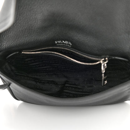 Prada Vitello Daino Soft Flap Crossbody Black 5 of 11