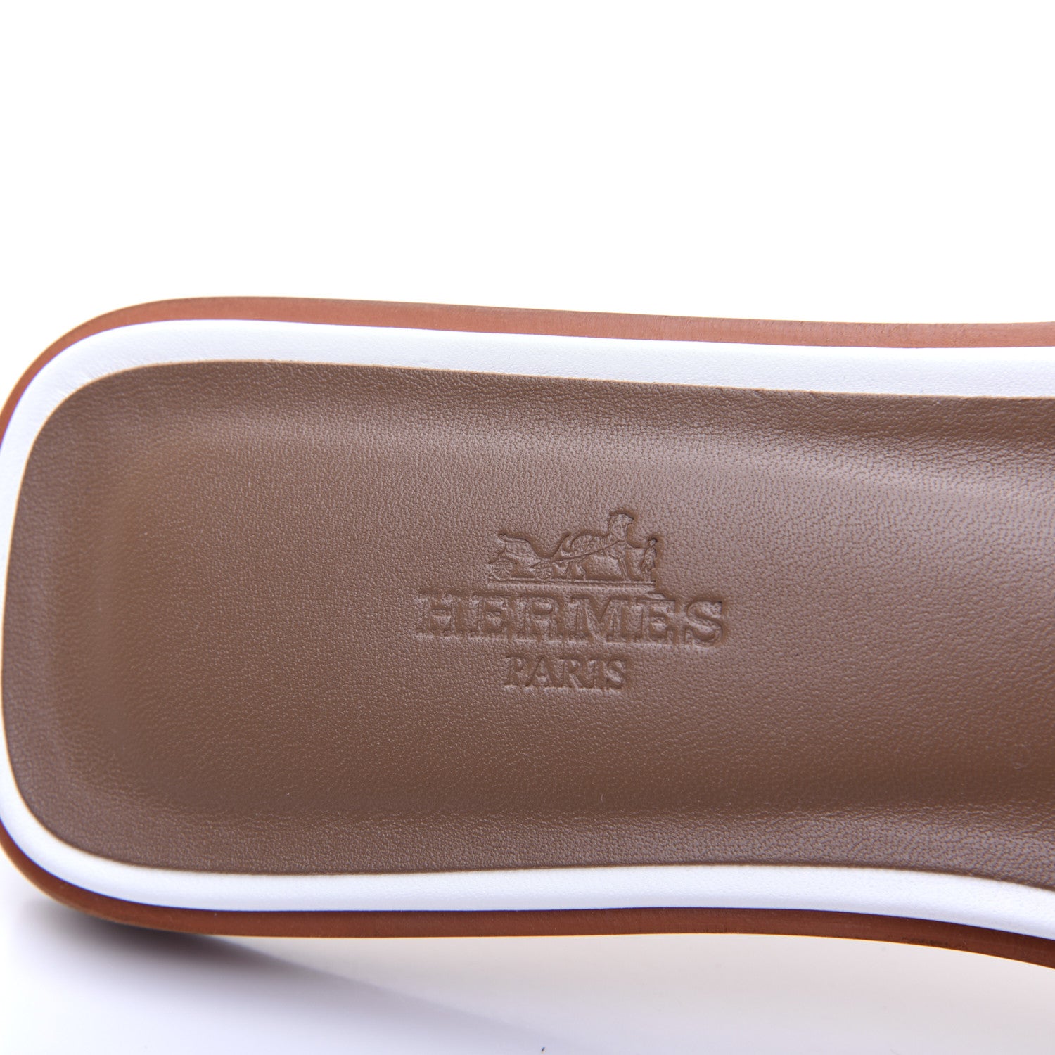 Hermes Box Calfskin Oran Sandals 39.5 White 7 of 11